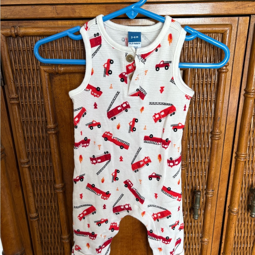 Old Navy Red and White Baby Romper